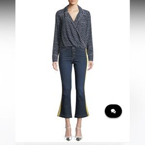 Veronica Beard Carolyn Tuxedo Striped Jeans - size 24